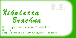 nikoletta brachna business card